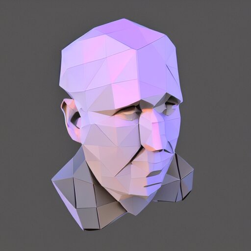 low poly roger stone head cube shaped