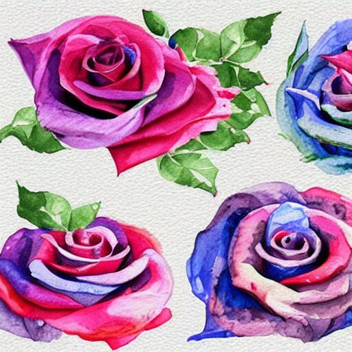 watercolor roses