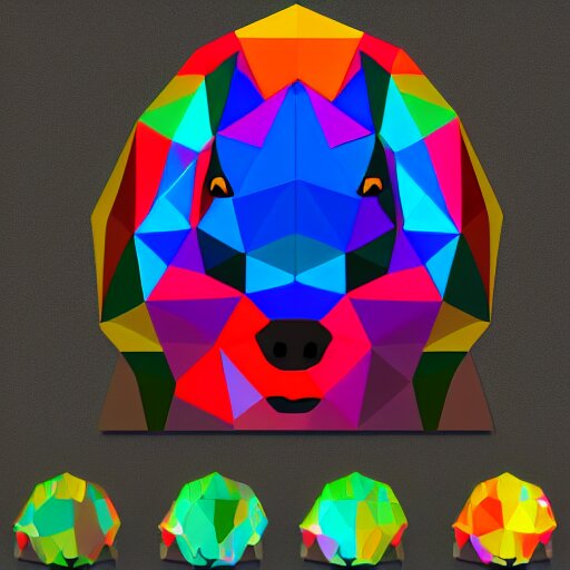 a colorful glowing low poly logo of a capybara 