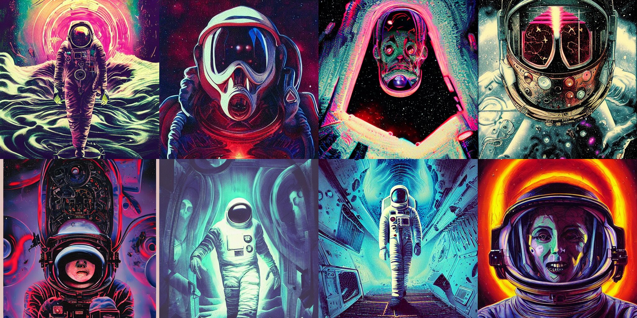 astronaut, horror poster 9 0 s, cosmic horror, abstract, ghostly, arcade, duotone, poltergeist, lets get weird, intricate, elegant, highly detailed, digital painting, artstation, smooth, sharp focus, art by mondo, julian del rey and greg rutkowski, david la chapelle, ultraviolet colors, 