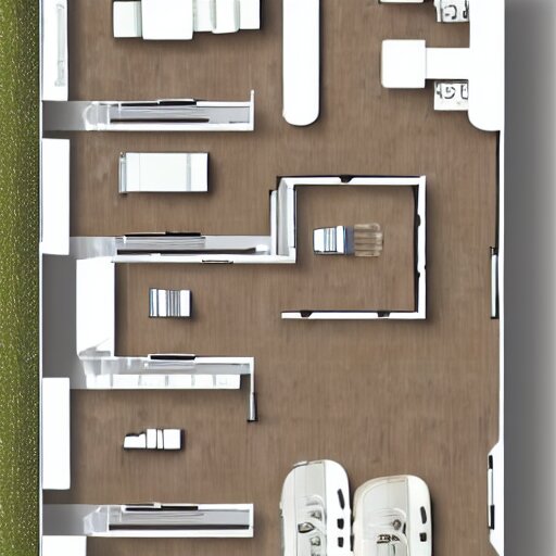 floor plan to a modern loft 