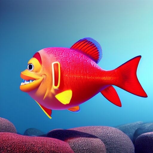 fish with big lips ; pixar, octane render, ultra hd 