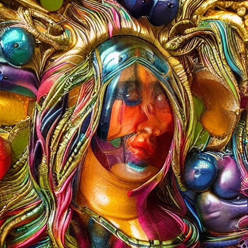 giant colourful tiny intricate variations of detail cool beautiful creature sculpture, full deep focus maximalist photography, hieronymus bosch, reflections, 8 k 