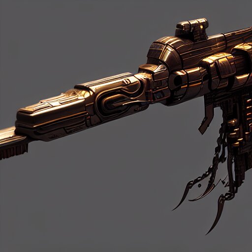 plasma rifle from the year 2 1 0 0 slick warm tones : by michal karcz, daniel merriam, victo ngai and guillermo del toro : ornate, dynamic, particulate, intricate, elegant, highly detailed, centered, artstation, smooth, sharp focus, octane render 