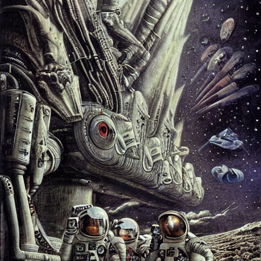 astronaut entering Valhalla by H. R. Giger