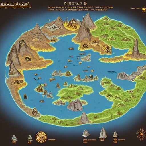 Lexica - Dnd world map, mountains, villages, rivers, oceans, islands ...