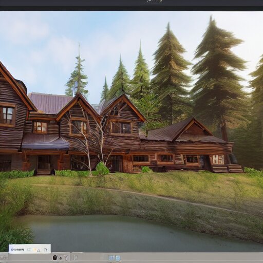 Peaceful wooden mansion, zillow, unreal engine 5 tech demo