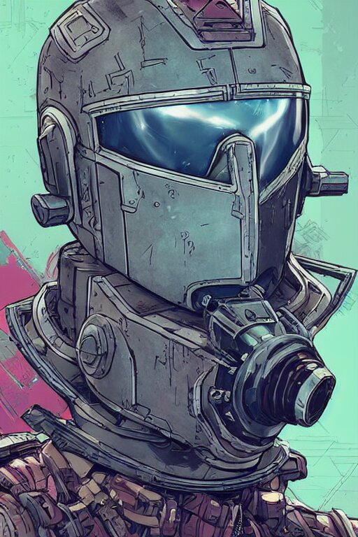 
robot ninja mask helmet bot borderland that looks like it is from Borderlands and by Feng Zhu and Loish and Laurie Greasley, Victo Ngai, Andreas Rocha, John Harris 
