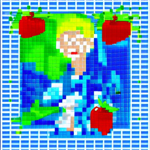 frozen food pixel art with hdd image, lauretta jones 