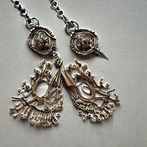 jewelry inspired by leonardo da vinci , symmetrical, high detail, product photo