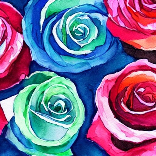 watercolor roses