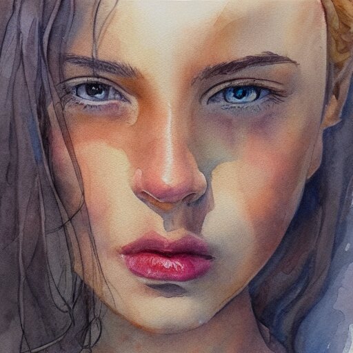 water color on paper, master painter portrait, highly detailed, artstation, masterpiece, award - winning, 