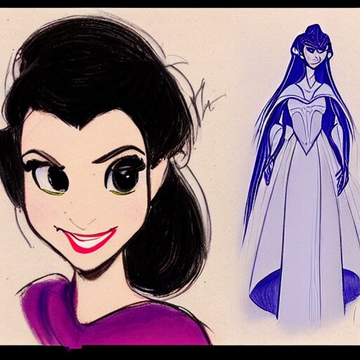 milt kahl sketch of victoria justice with tendrils hair style as princess padme from star wars episode 3