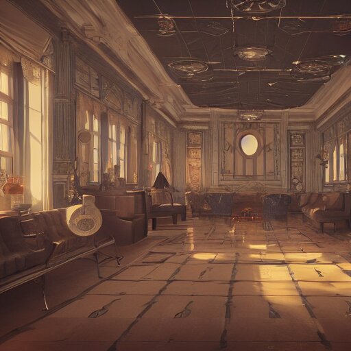 futuristic Victorian era interior design artstation, 8k unreal engine