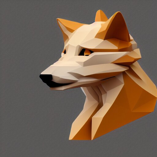 isometric 3 d render of a wolf 