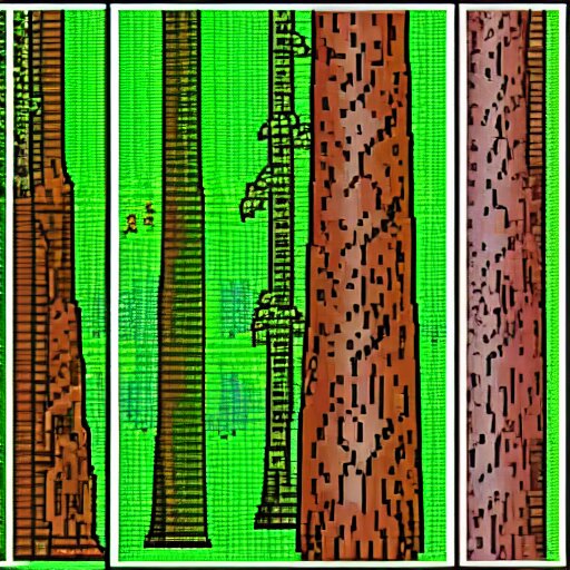 pixel art redwoods, nintendo style 