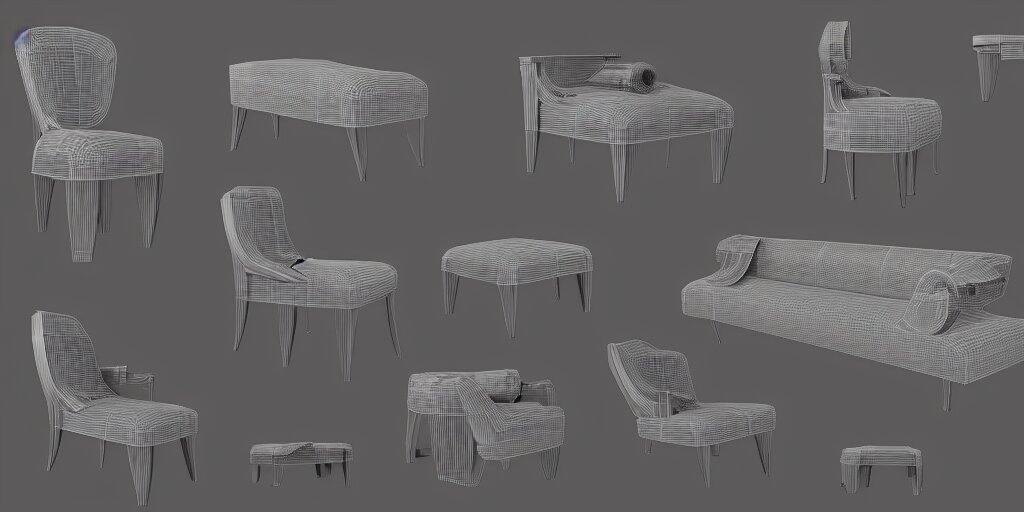 furniture design art deco, 3d render, furniture design sheet, Moebius, Greg Rutkowski, Zabrocki, Karlkka, Jayison Devadas, Phuoc Quan, trending on Artstation, 8K, ultra wide angle, zenith view, pincushion lens effect