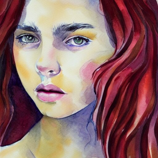 water color on paper, gemini girl portrait, highly detailed, artstation, masterpiece, award - winning, 