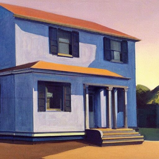 House, style of Edward Hopper