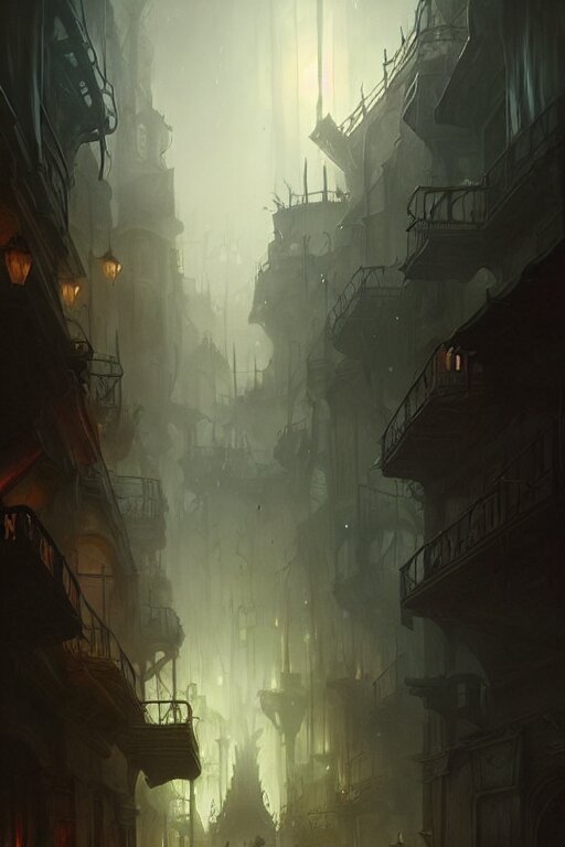 Lexica - Fantasy city with dark alleyways highly detailed, digital ...