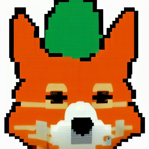 a shiba inu wearing an orange hoodie, pixel art 