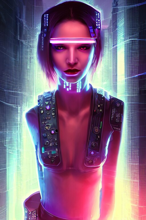 portrait futuristic nefarious cyberpunk young female Necromancer, in futuristic rainny thunder flashing tokyo rooftop cyberpunk night, ssci-fi, fantasy, intricate, very very beautiful, elegant, neon light, highly detailed, digital painting, artstation, concept art, soft light, hdri, smooth, sharp focus, illustration, art by tian zi and craig mullins and WLOP and alphonse mucha