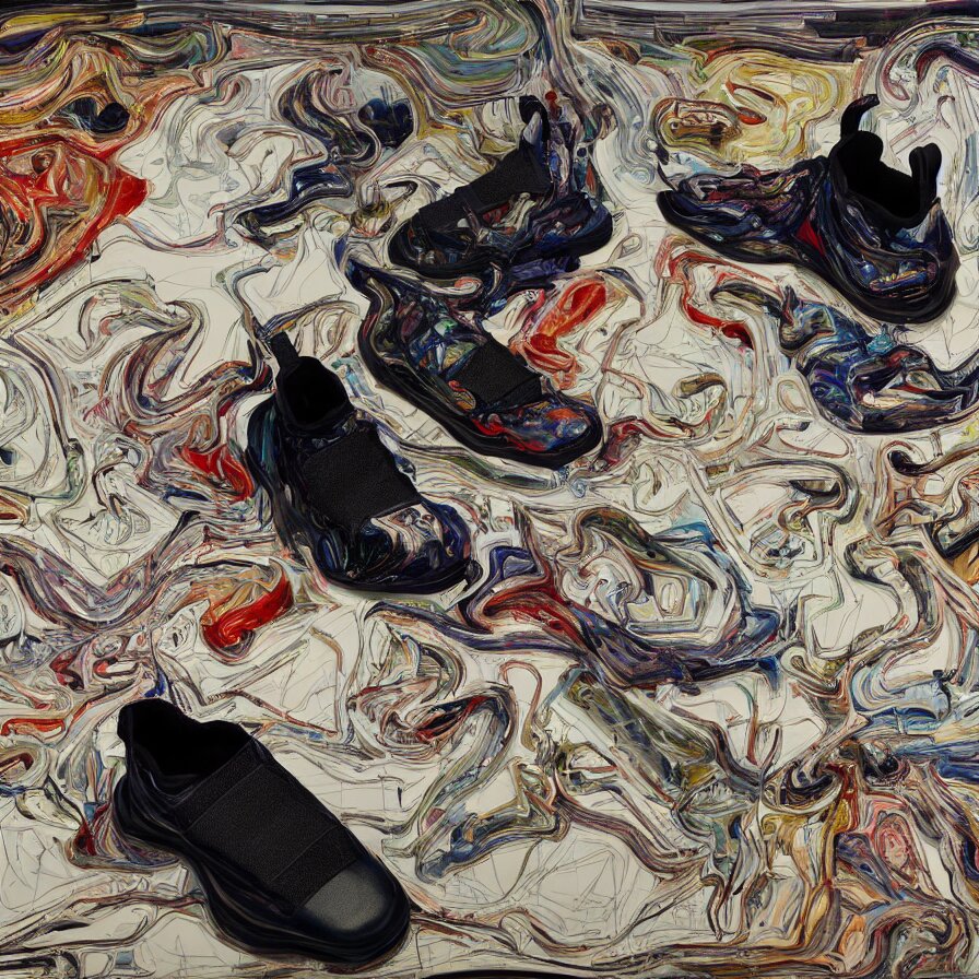 futuristic balenciaga sneakers, nft art, highly detailed, hyper realistic, art by todd mcfarlane, by ( ( ( lucian freud ) ) ) and gregory crewdson and francis bacon 