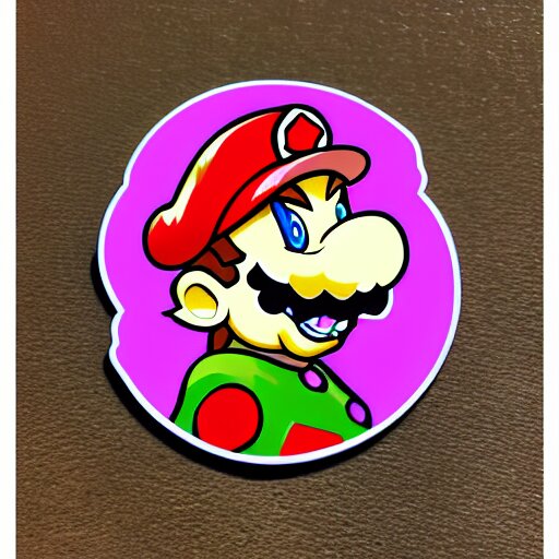 die cut sticker, bowser is mario 