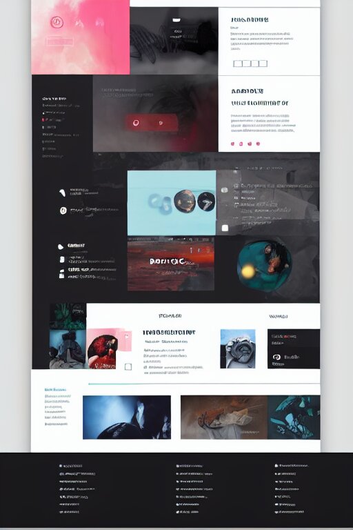 website layout for digital artist, clean modern colorful ui 