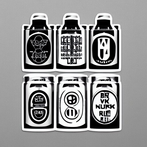 black on white graphic design stickers in style of david rudnick, eric hu, acid, y 2 k, brutalism 