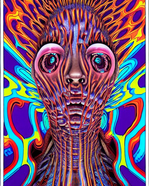 human spirit breaking away from the body, conjuring psychedelic background, part by shintaro kago, part by alex gray, ross tran, james jean, ultra realistic, highly detailed, 8 k, trending on artstation, symmetry 