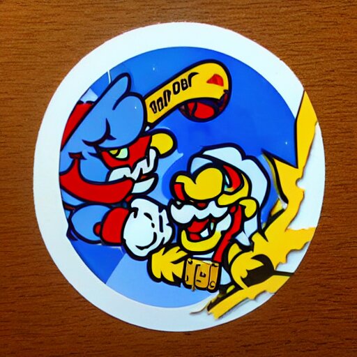 die cut sticker, bowser is mario 