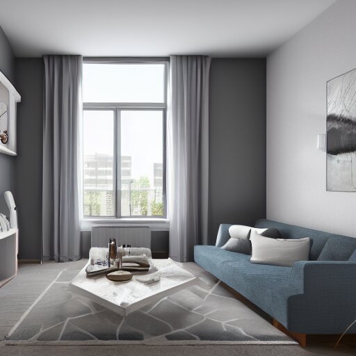 apartment in soothing colors, furnished by nate berkus, ultra realstic, 8k octane render