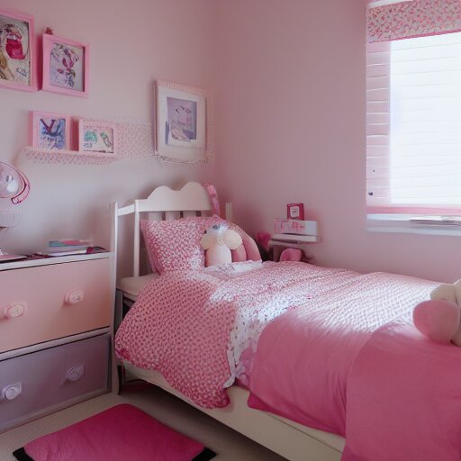 cute girls bedroom, simple japanese girls bedroom, kawaii, 8 k photography 