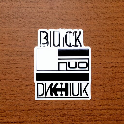 black on white graphic design single sticker in style of david rudnick, eric hu, guccimaze, acid, y 2 k, 4 k sharpening, 