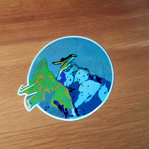 die cut sticker, nausicaa, splatter paint 