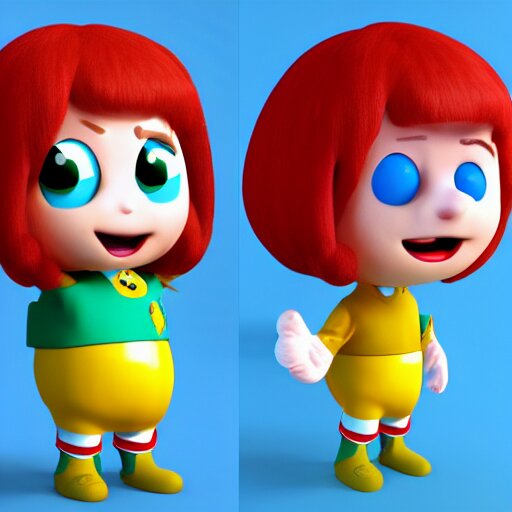 christina hendricks as gumball characters, 3 d render, blender, 