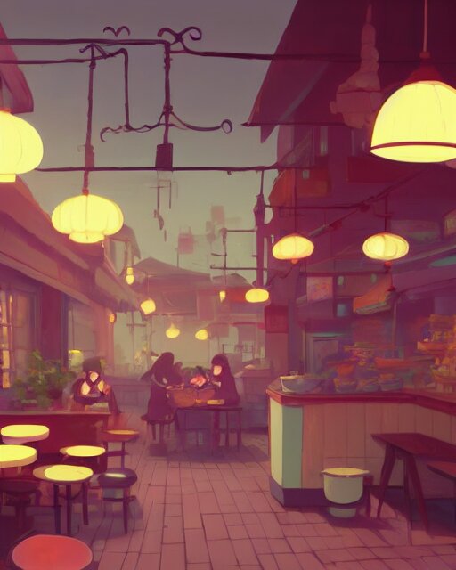 chinese buffet in a homely little restaurant, cory loftis, james gilleard, atey ghailan, makoto shinkai, goro fujita, studio ghibli, rim light, exquisite lighting, clear focus, very coherent, plain background, soft painting 