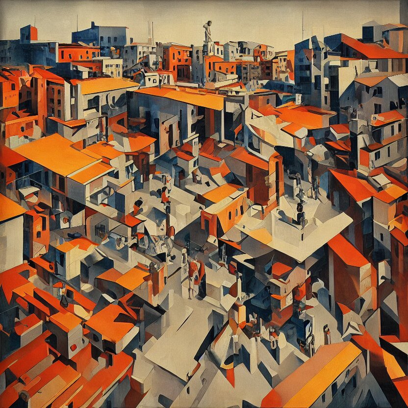 Lexica Two italian majors fighting in a square of a rationalism town