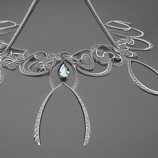 intricate!! organic, nordic wedding ring and necklace, silver gemstones and diamond, isolated on a dreamy floral background, refraction, occlusion, lower and upper levels, keyshot render, octane render, vray render 