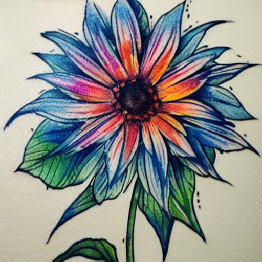 great tattoo watercolor cornflower