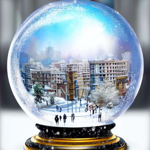 snow globe of buenos aaires city, artstation, photorealism 