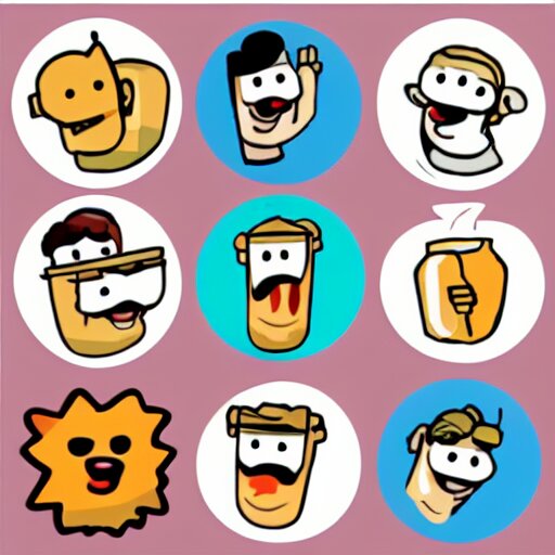 a whatsapp stickers pack of lunch time, cartoon 