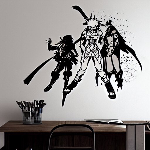 die cut sticker, full metal alchemist al and alphons, splatter paint 