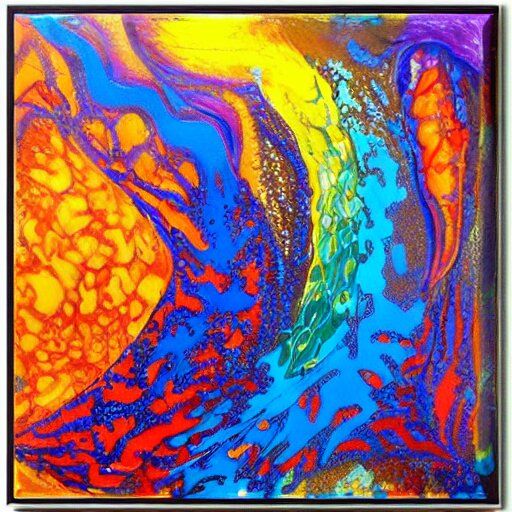 Acrylic pour flow art abstract paint pouring painting