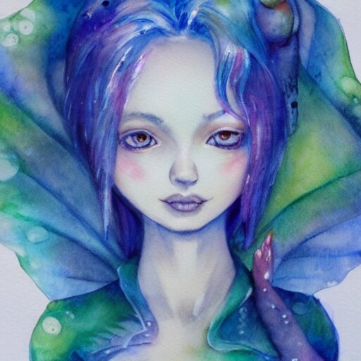 water color on paper, ethereal pixie, highly detailed, artstation, masterpiece, award - winning, 