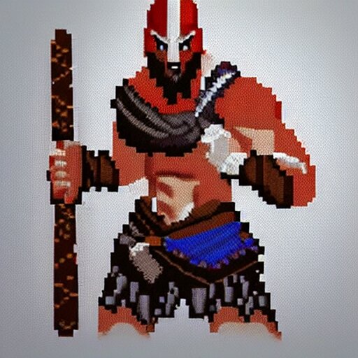 pixel art of kratos