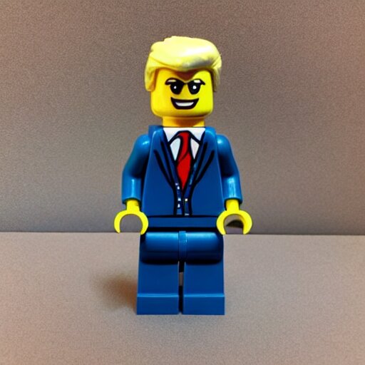 lego minifig of donald trump looking angry 