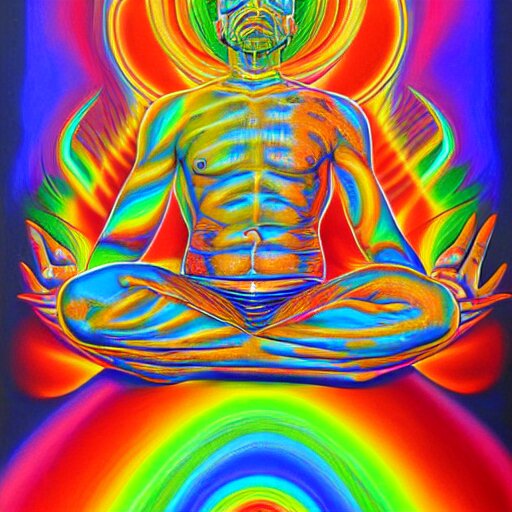 painting of mario relaxing by alex grey, psychedelic, vibrant, digital art, acrylic, 