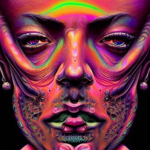 An extremely psychedelic portrait of Rock N Roll, surreal, LSD, face, detailed, intricate, elegant, lithe, highly detailed, digital painting, artstation, concept art, smooth, sharp focus, illustration